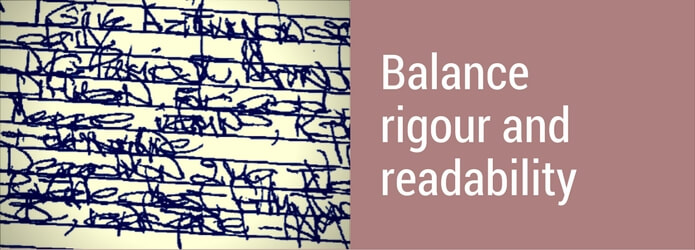 Rigour vs readability