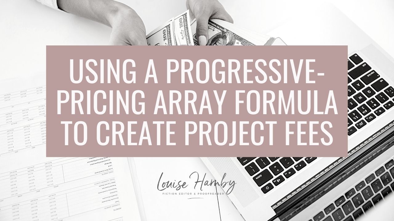 Pricing array formula for proofreaders